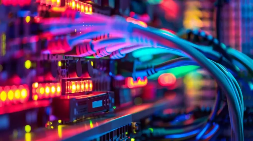 un routeur lumineux indiquant les connexions réseau